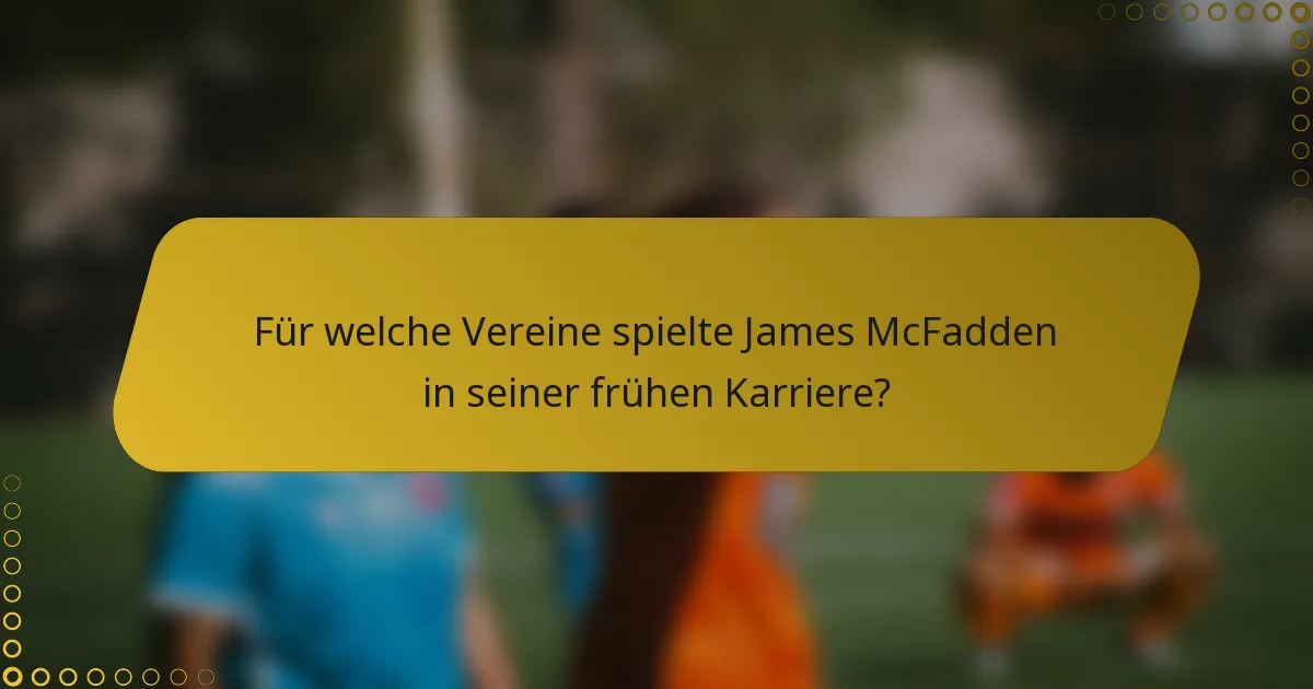 Für welche Vereine spielte James McFadden in seiner frühen Karriere?