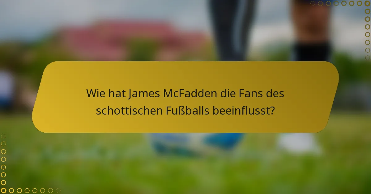Wie hat James McFadden die Fans des schottischen Fußballs beeinflusst?