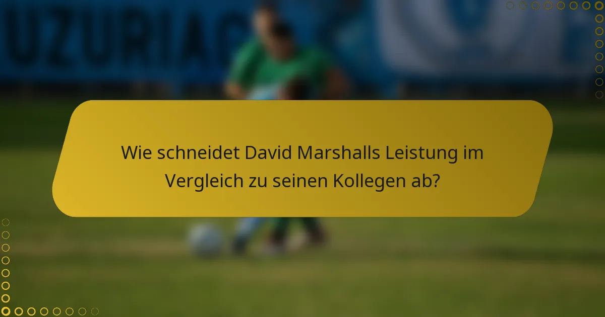 Wie schneidet David Marshalls Leistung im Vergleich zu seinen Kollegen ab?