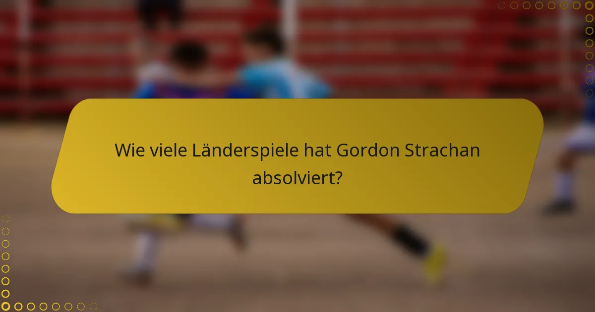 Wie viele Länderspiele hat Gordon Strachan absolviert?
